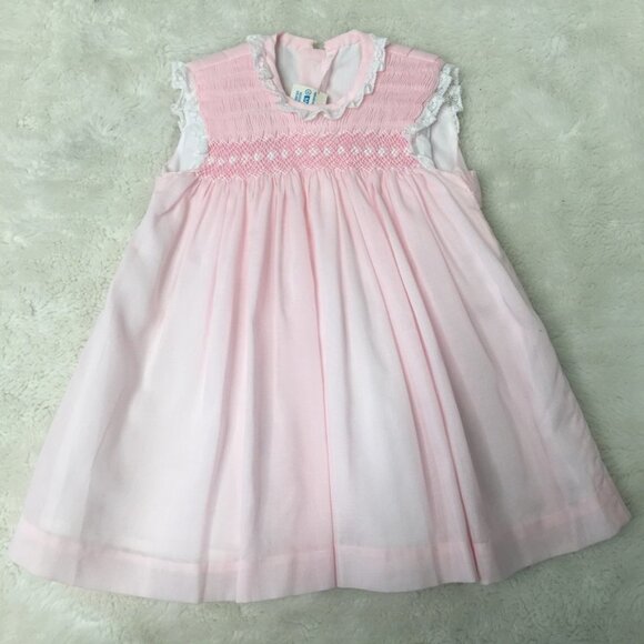 Baby Girl Pink Smock Dress Size 3 Months